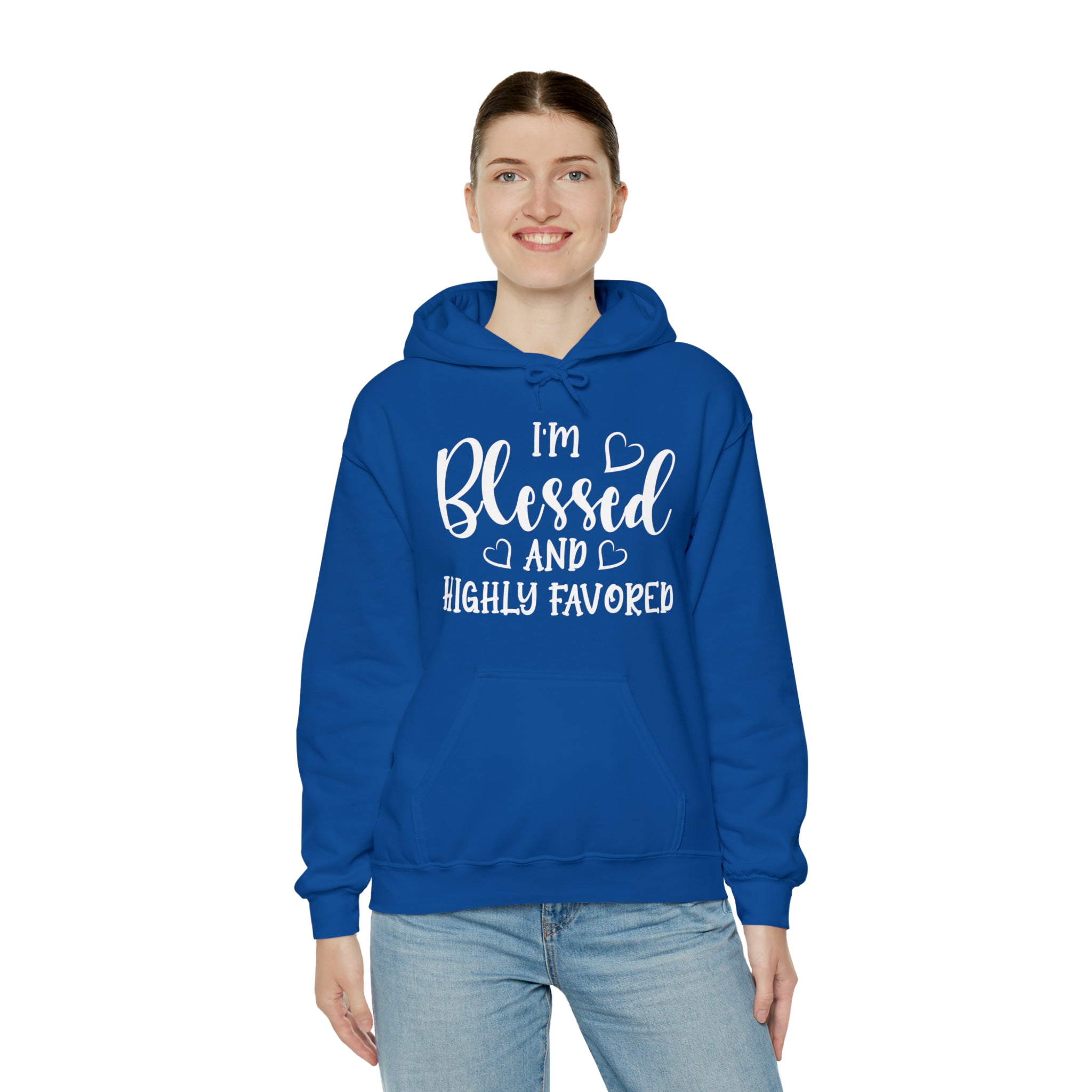 I'm Blessed And Highly Favored - Unisex Heavy Blend™ Hooded Sweatshirt (Printed Front)