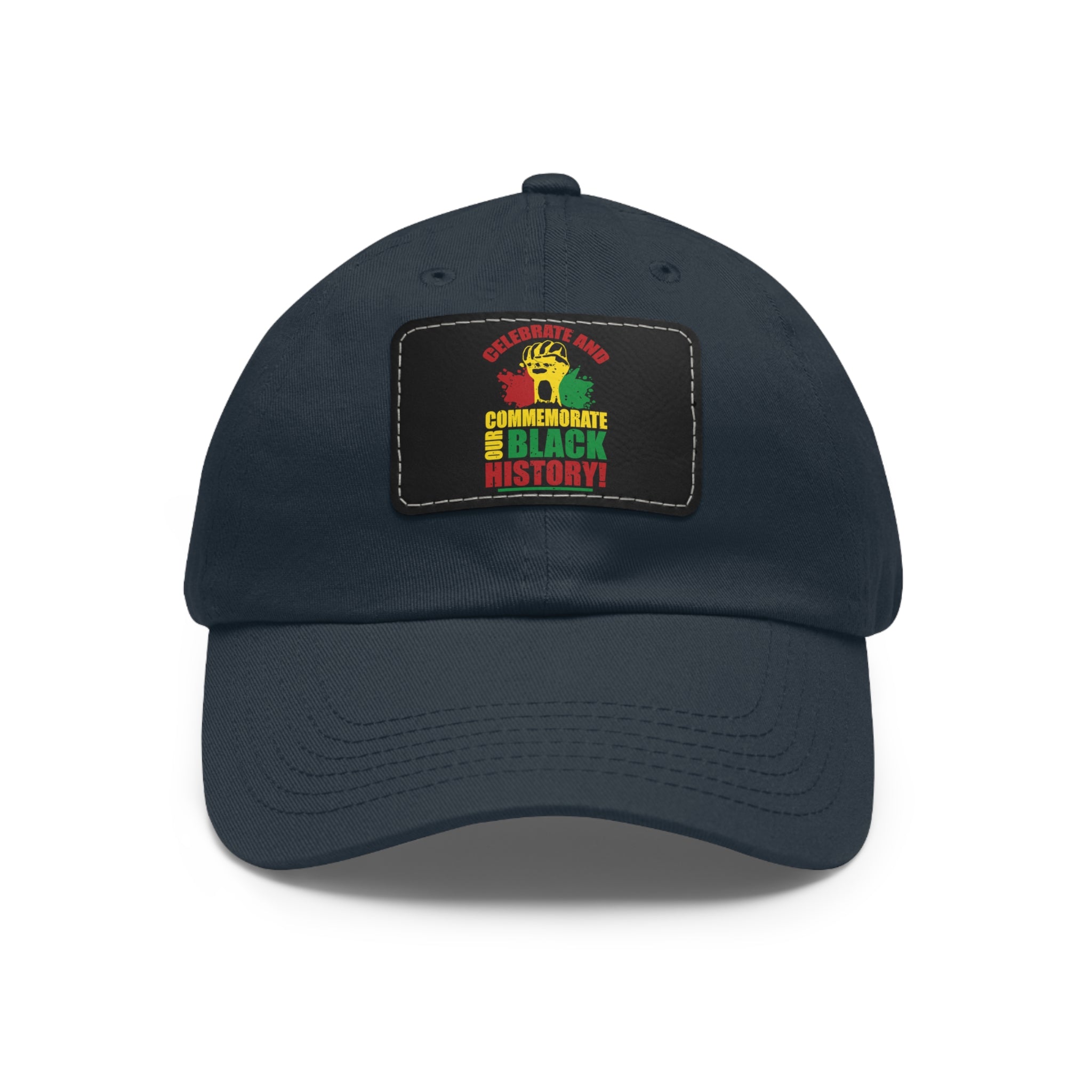 Cap with Leather Patch - (Celebrate and Commemorate Our Black History), One Size (FREE shipping within the U.S.)