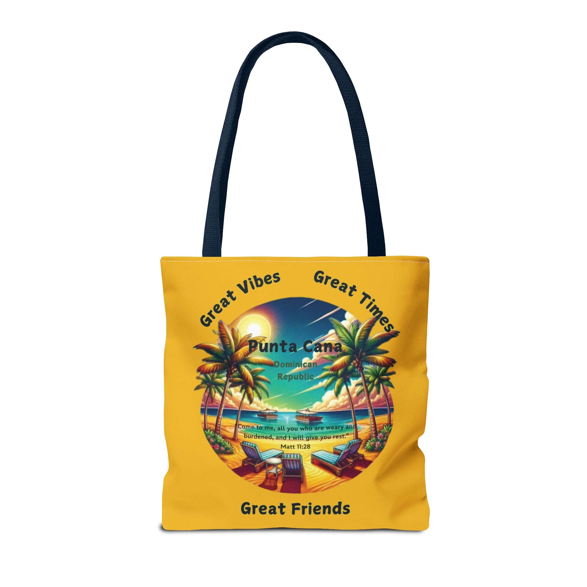 Yellow Custom Punta Cana Tote Bag (FREE SHIPPING WITHIN THE U.S.)