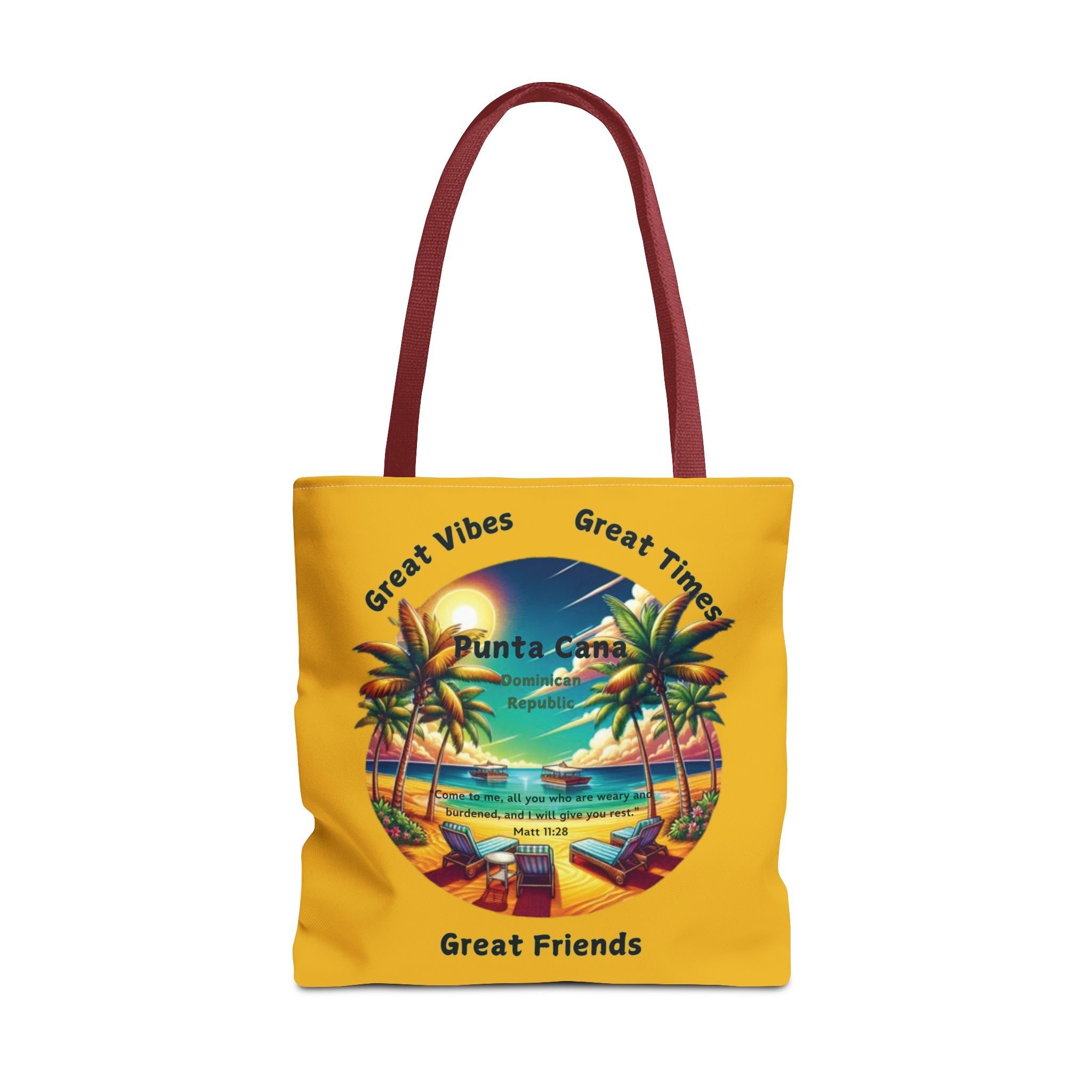 Yellow Custom Punta Cana Tote Bag (FREE SHIPPING WITHIN THE U.S.)