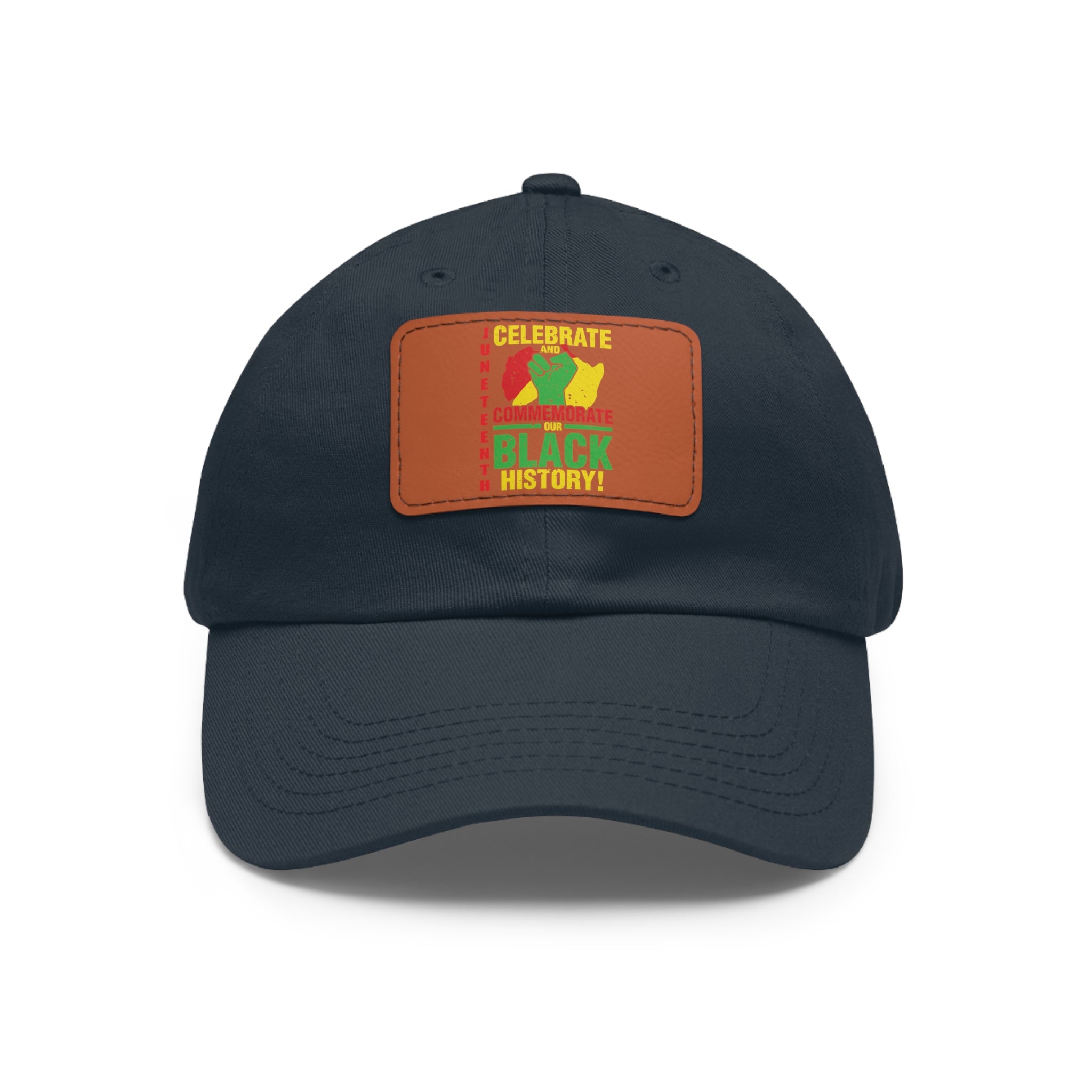 Cap with Leather Patch - (Celebrate and Commemorate Our Black History #2), One Size  (FREE shipping within the U.S.)