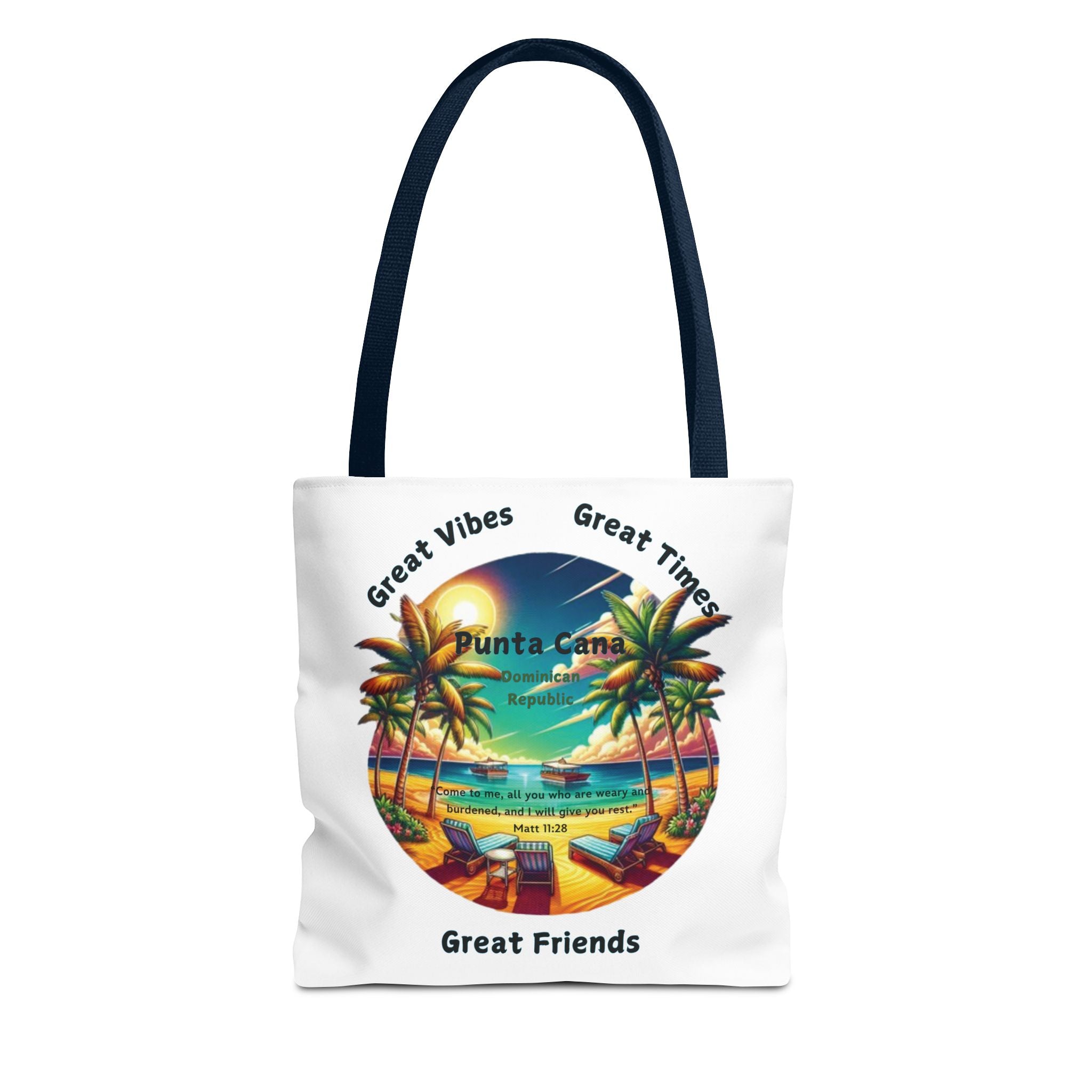 White Custom Punta Cana Tote Bag (FREE SHIPPING WITHIN THE U.S.)