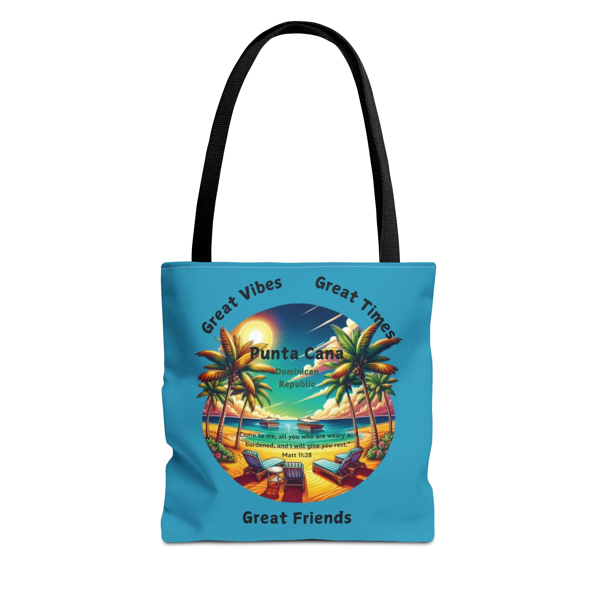 Torquoise Custom Punta Cana Tote Bag (FREE SHIPPING WITHIN THE U.S.)