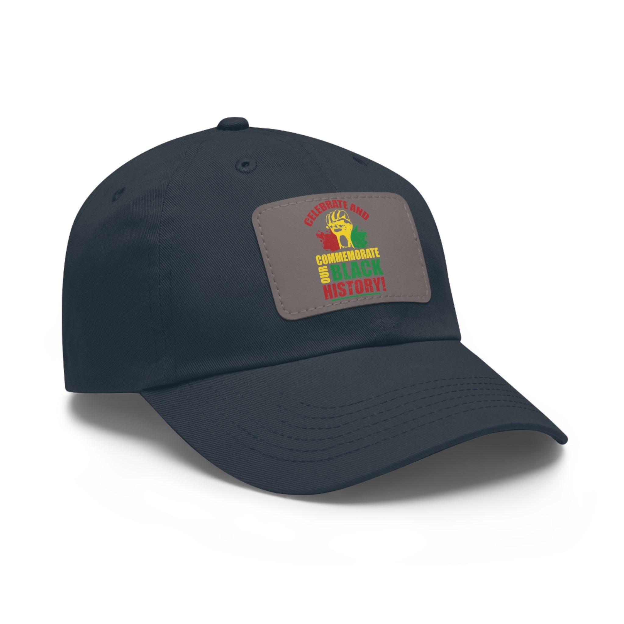 Cap with Leather Patch - (Celebrate and Commemorate Our Black History), One Size (FREE shipping within the U.S.)