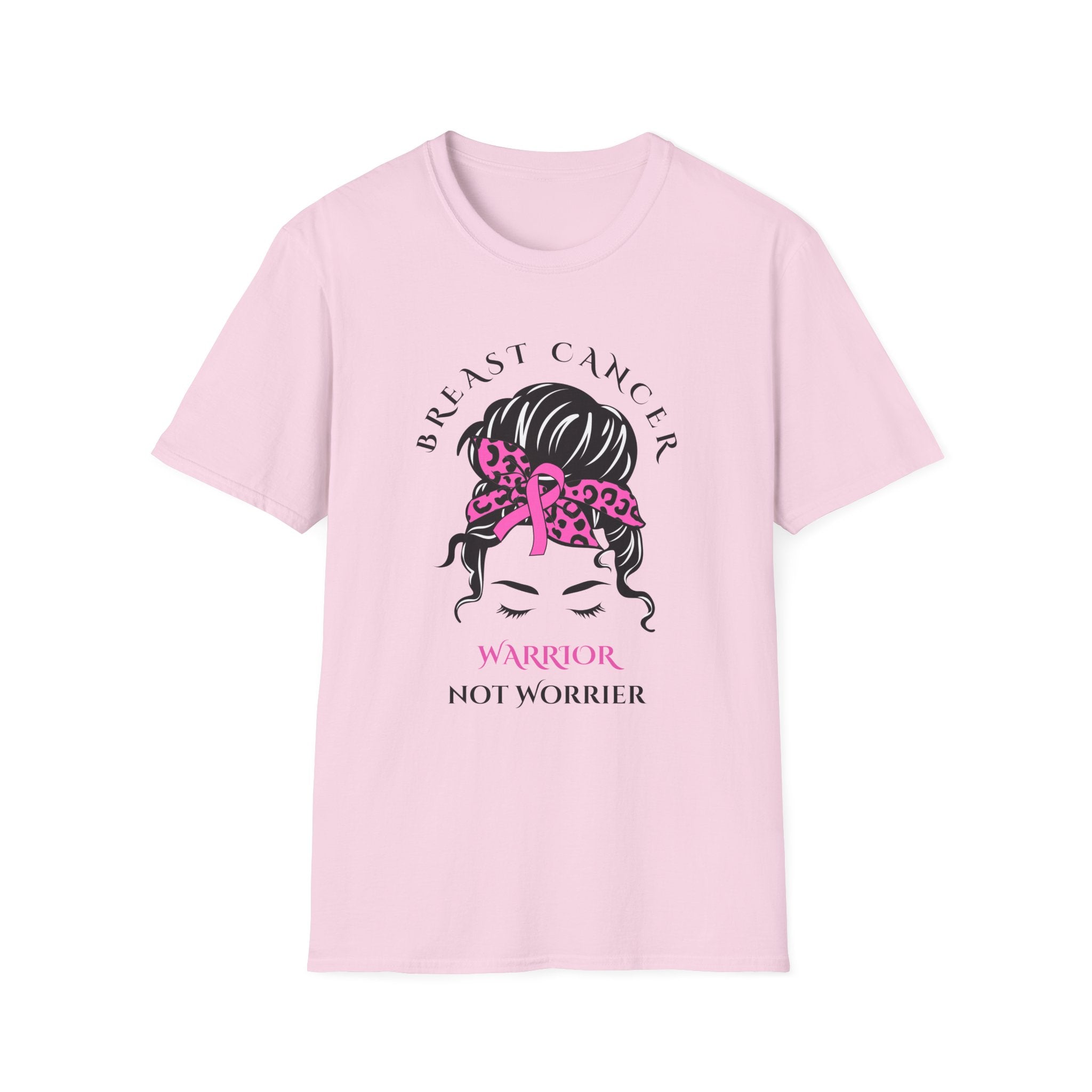 Breast Cancer Warrior, not Worrier - Unisex Softstyle T-Shirt (FREE SHIPPING WITHIN THE U.S.)