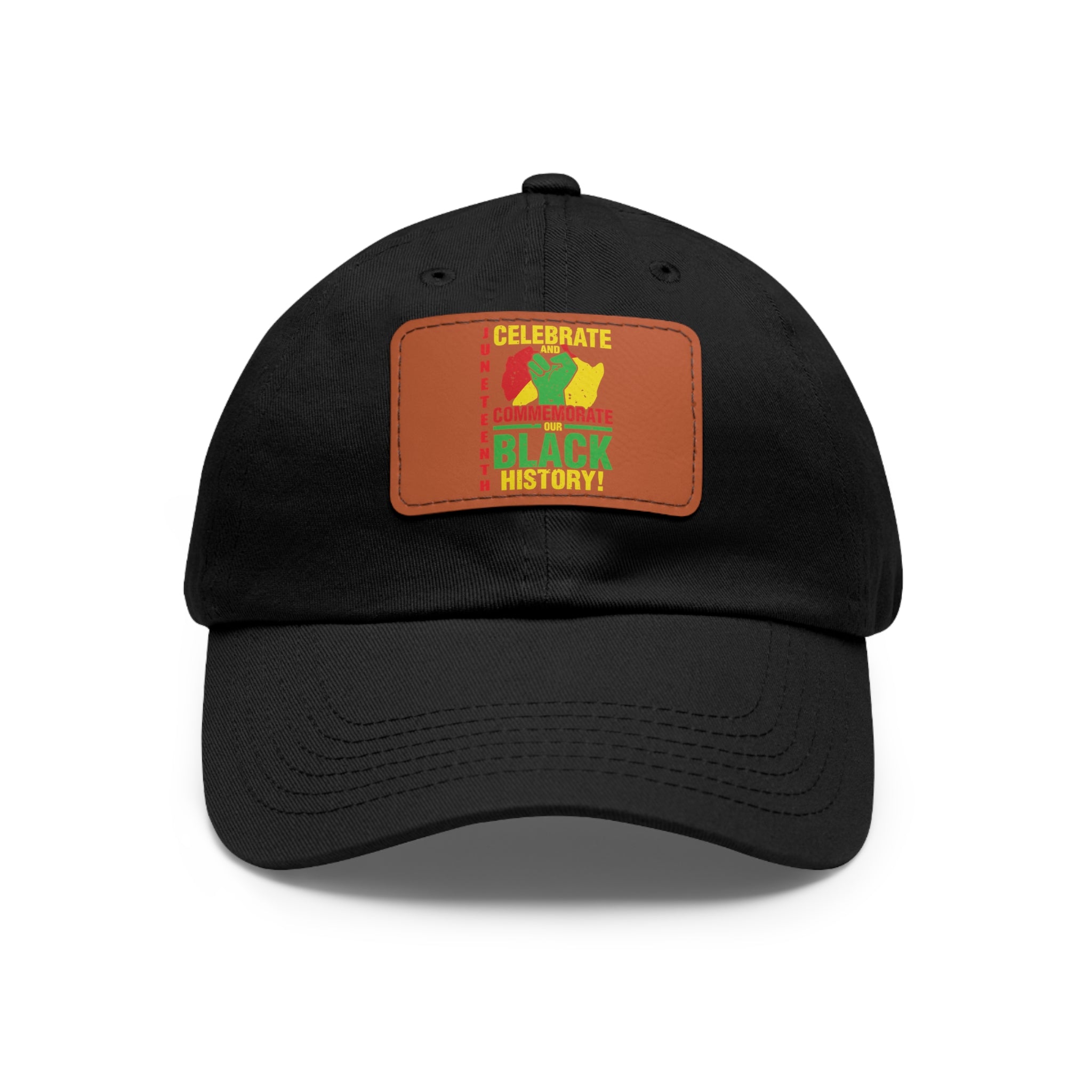 Cap with Leather Patch - (Celebrate and Commemorate Our Black History #2), One Size  (FREE shipping within the U.S.)