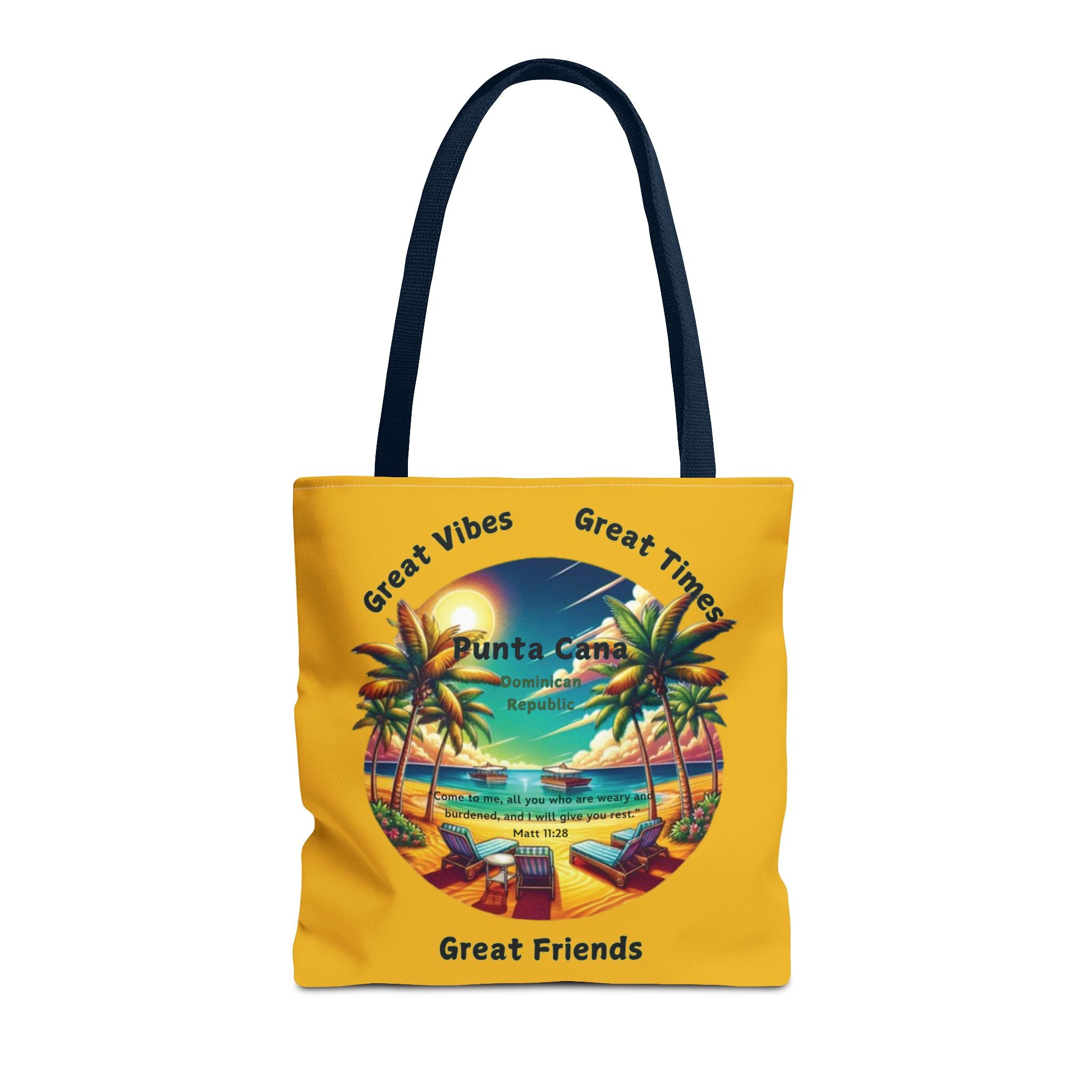 Yellow Custom Punta Cana Tote Bag (FREE SHIPPING WITHIN THE U.S.)