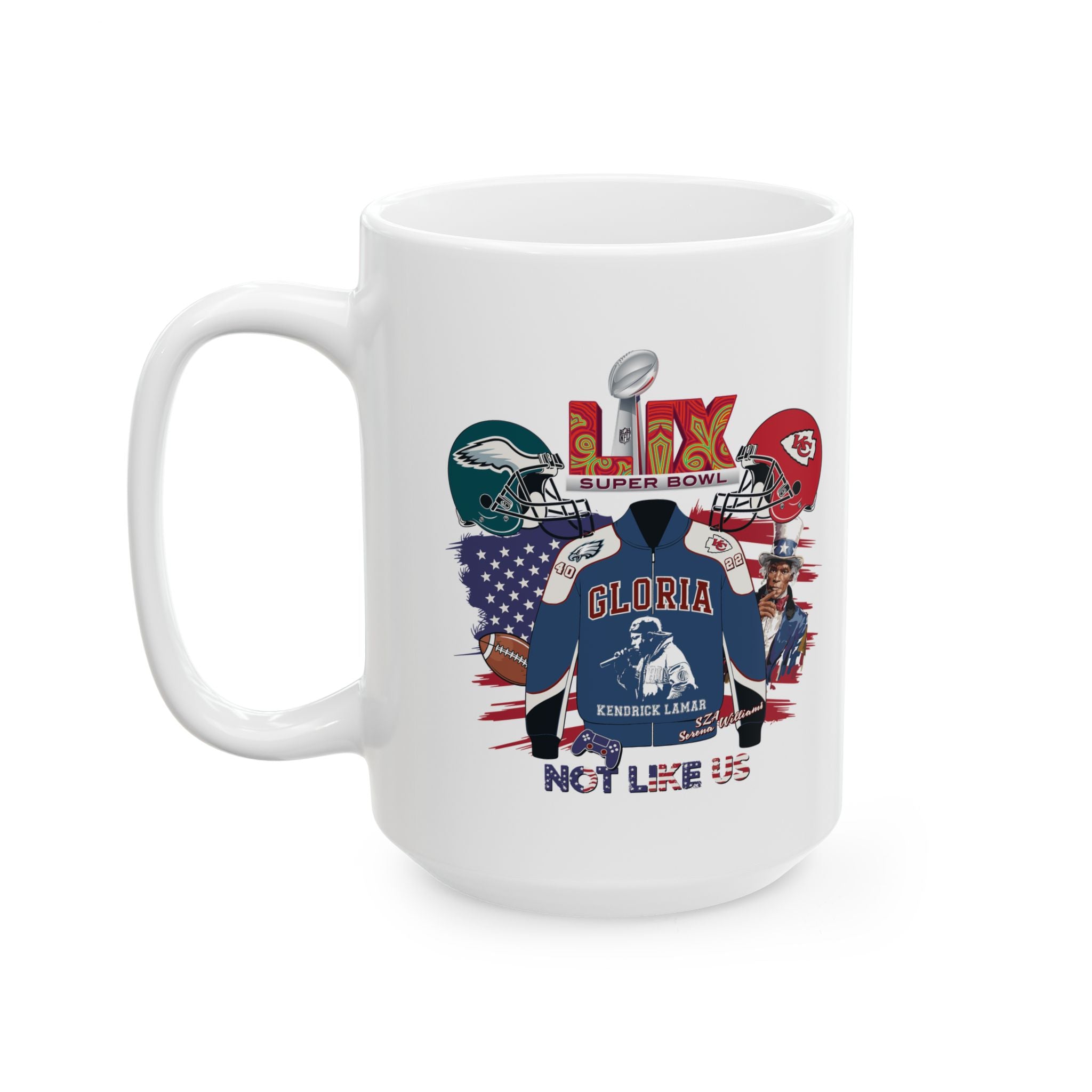 Super Bowl Championship Ceramic Mug - Kendrick Lamar Design, 11oz & 15oz Options (FREE SHIPPING WITHIN THE U.S.)