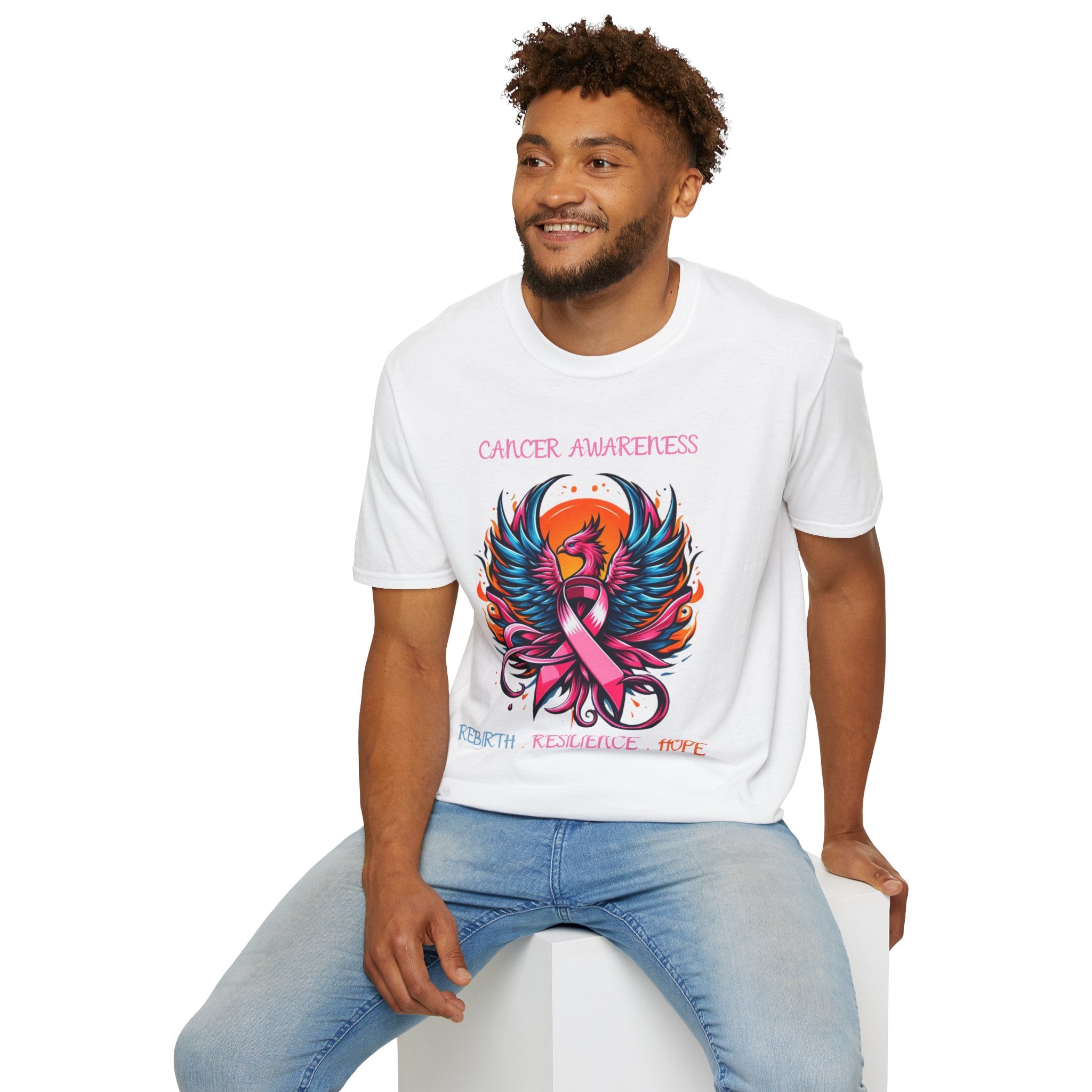 Phoenix of Hope - Cancer Awareness 2 - Unisex Softstyle T-Shirt (FREE SHIPPING WITHIN THE U.S.)