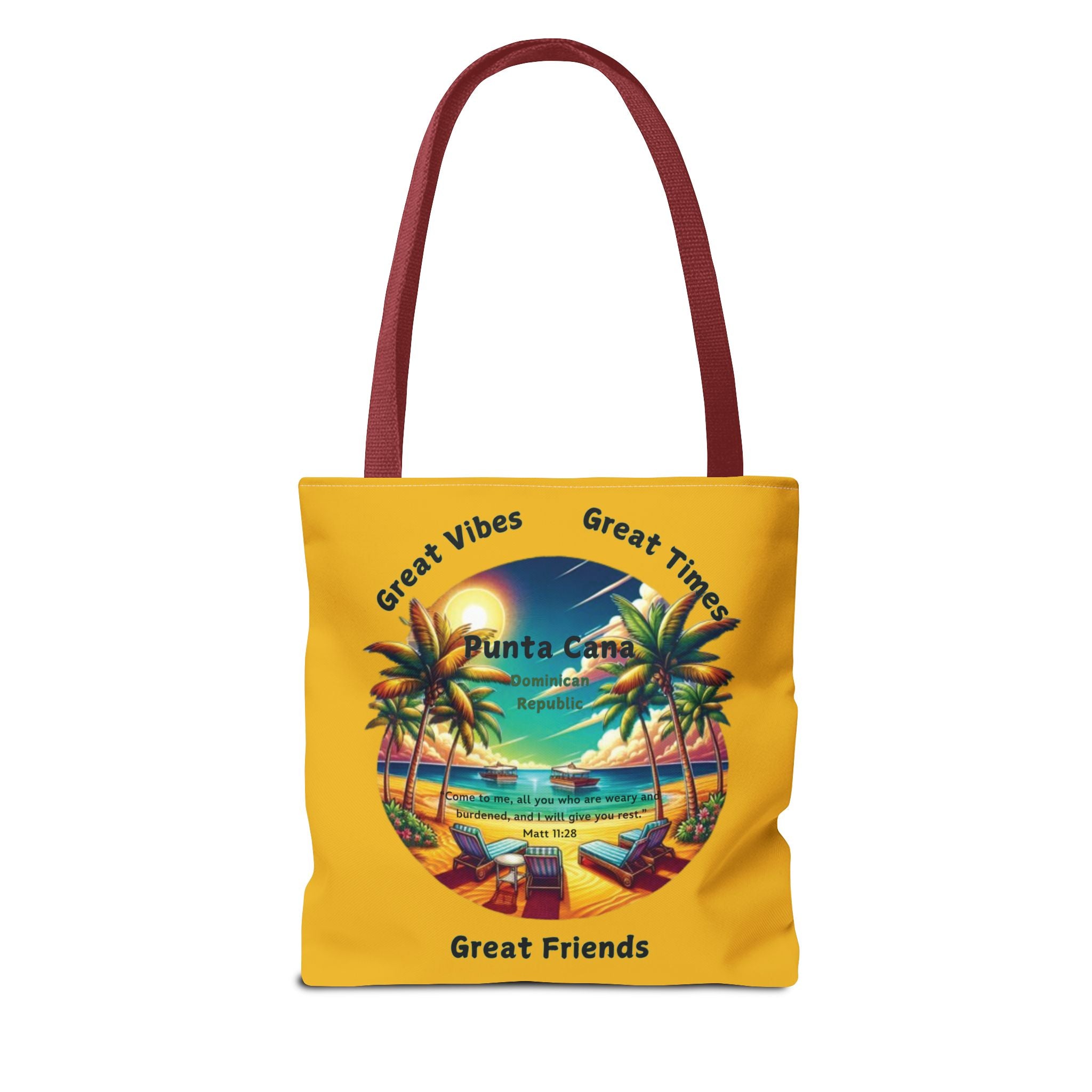 Yellow Custom Punta Cana Tote Bag (FREE SHIPPING WITHIN THE U.S.)