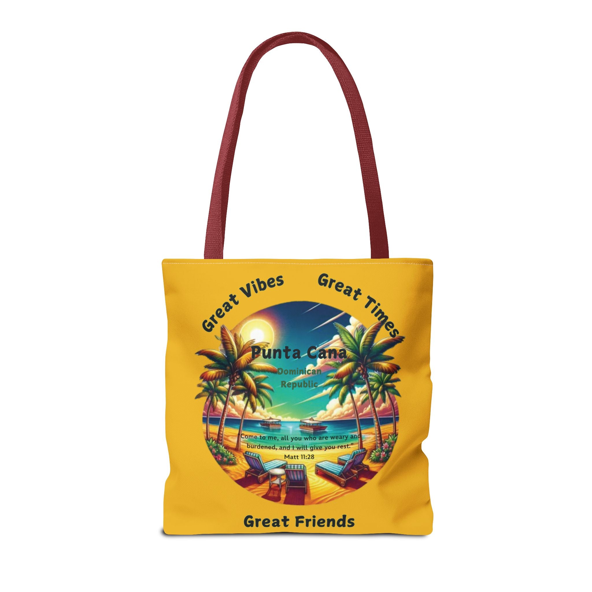 Yellow Custom Punta Cana Tote Bag (FREE SHIPPING WITHIN THE U.S.)