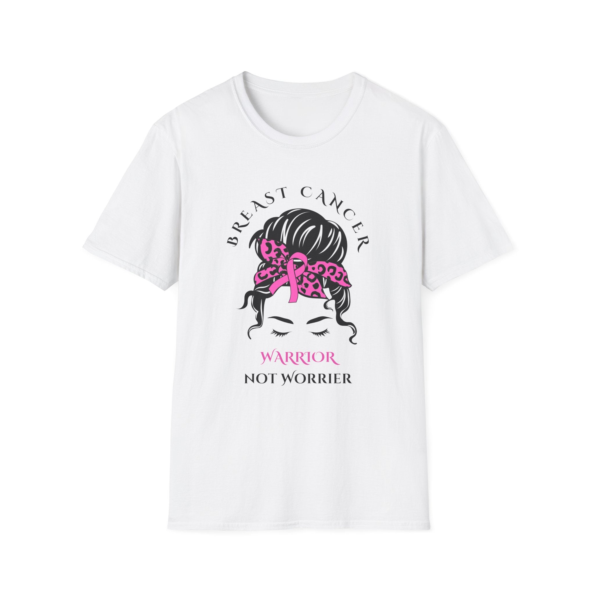 Breast Cancer Warrior, not Worrier - Unisex Softstyle T-Shirt (FREE SHIPPING WITHIN THE U.S.)