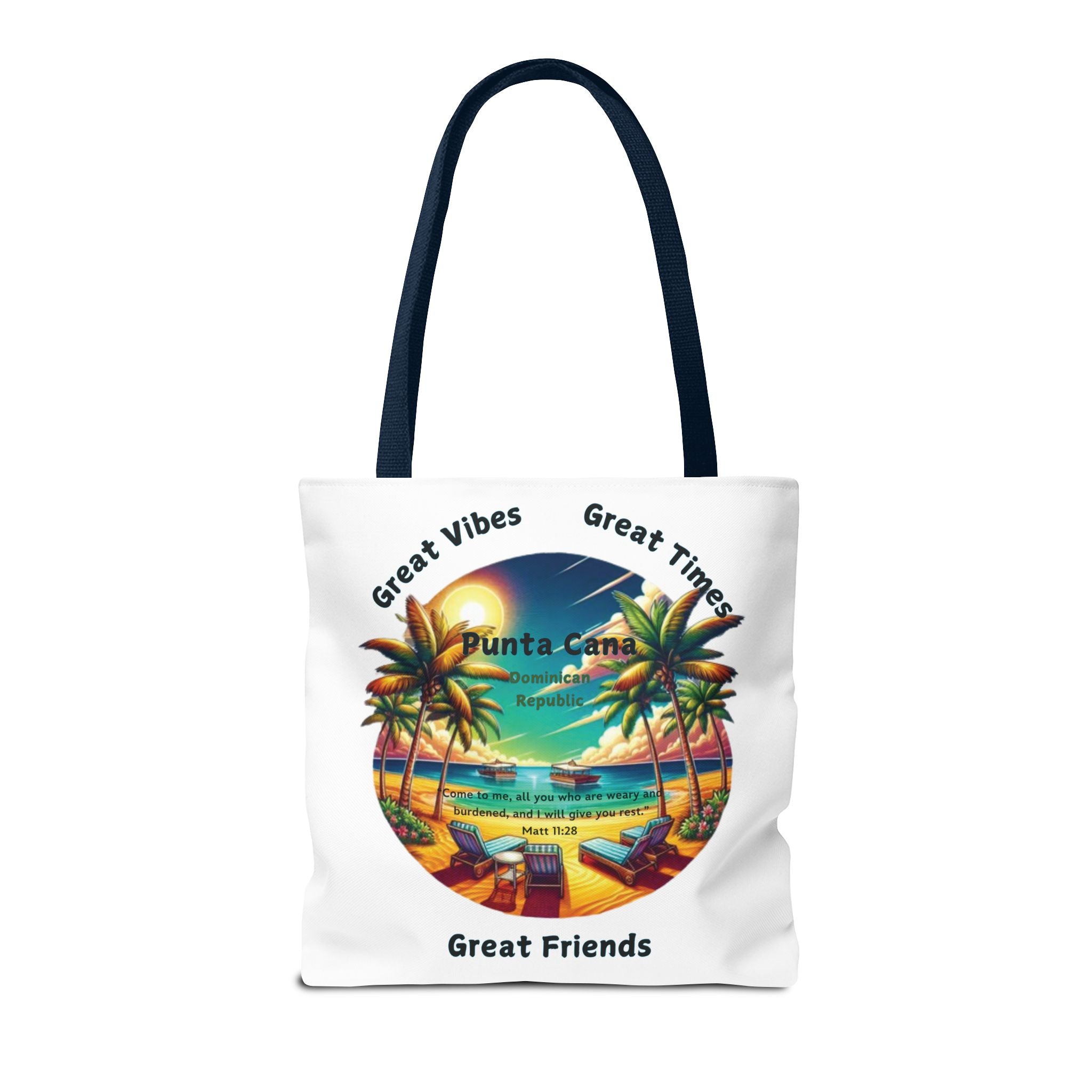 White Custom Punta Cana Tote Bag (FREE SHIPPING WITHIN THE U.S.)