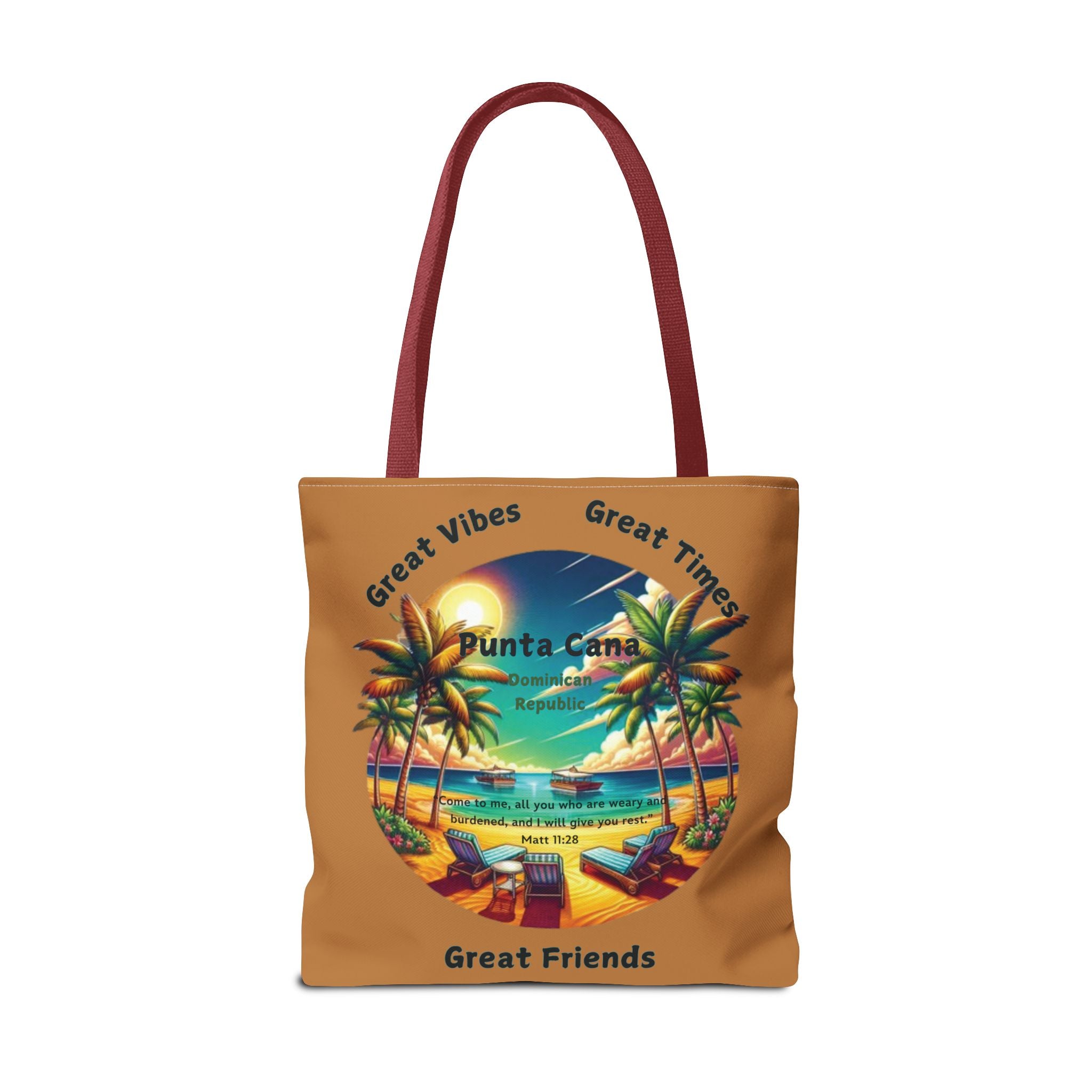 Brown Custom Punta Cana Tote Bag (FREE SHIPPING WITHIN THE U.S.)