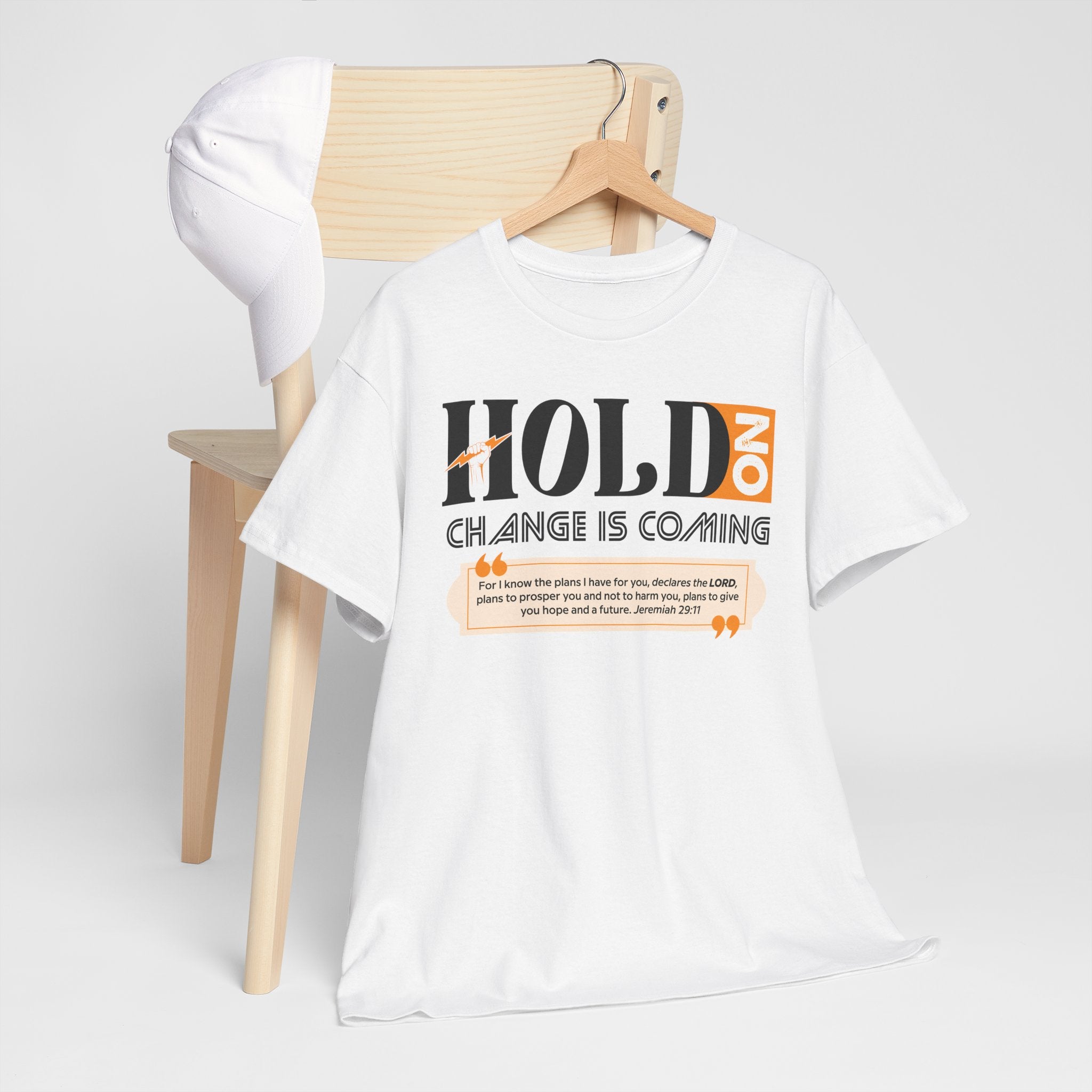 Hold On - Change Is Coming - Unisex Heavy Cotton Tee (FREE SHIPPING WITHIN THE U.S.)