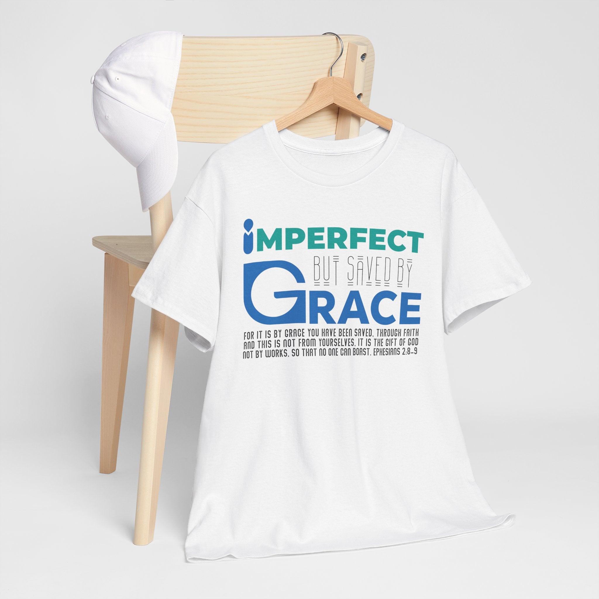 Imperfect, But Saved By Grace - Unisex Heavy Cotton Tee (FREE SHIPPING WITHIN THE U.S.)