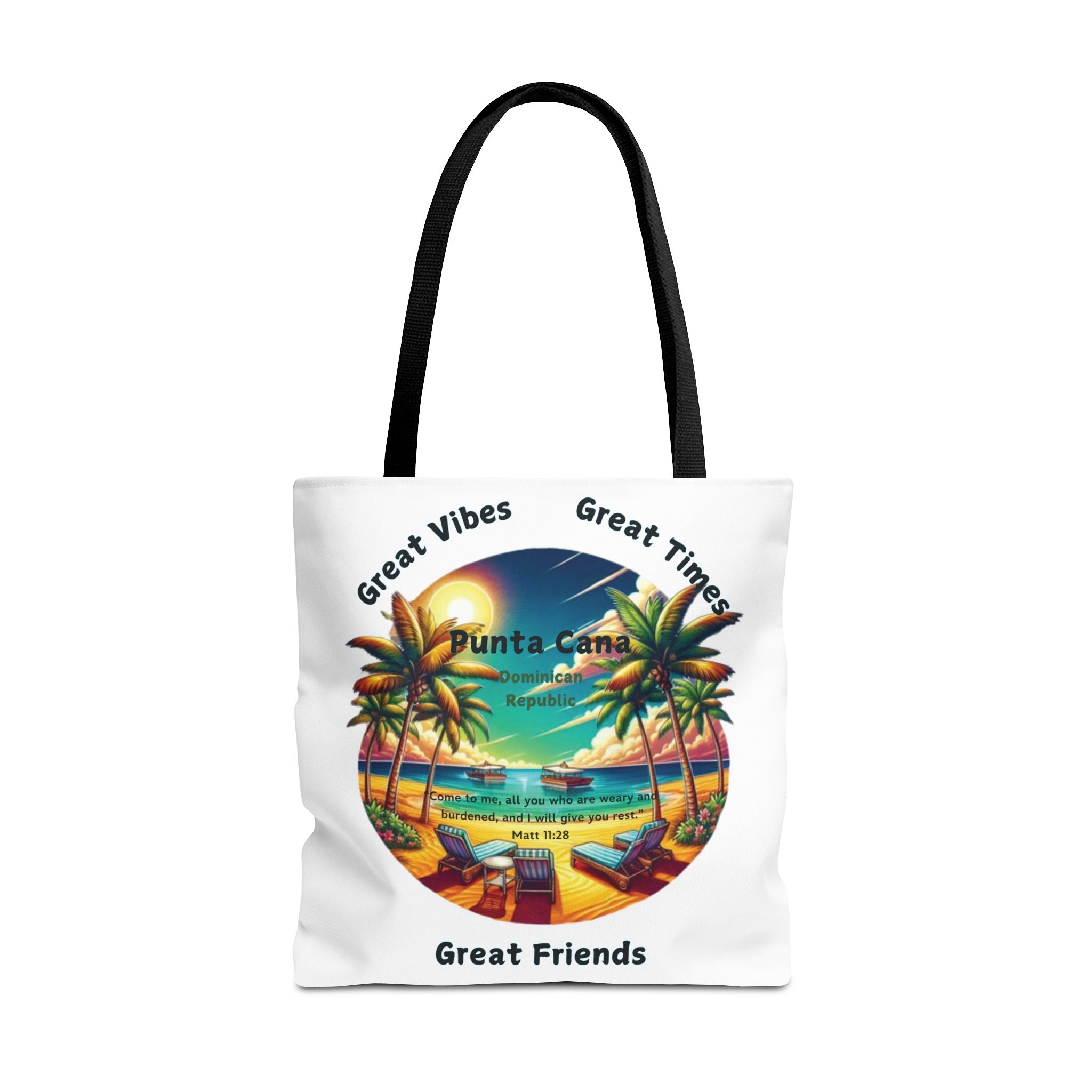 White Custom Punta Cana Tote Bag (FREE SHIPPING WITHIN THE U.S.)