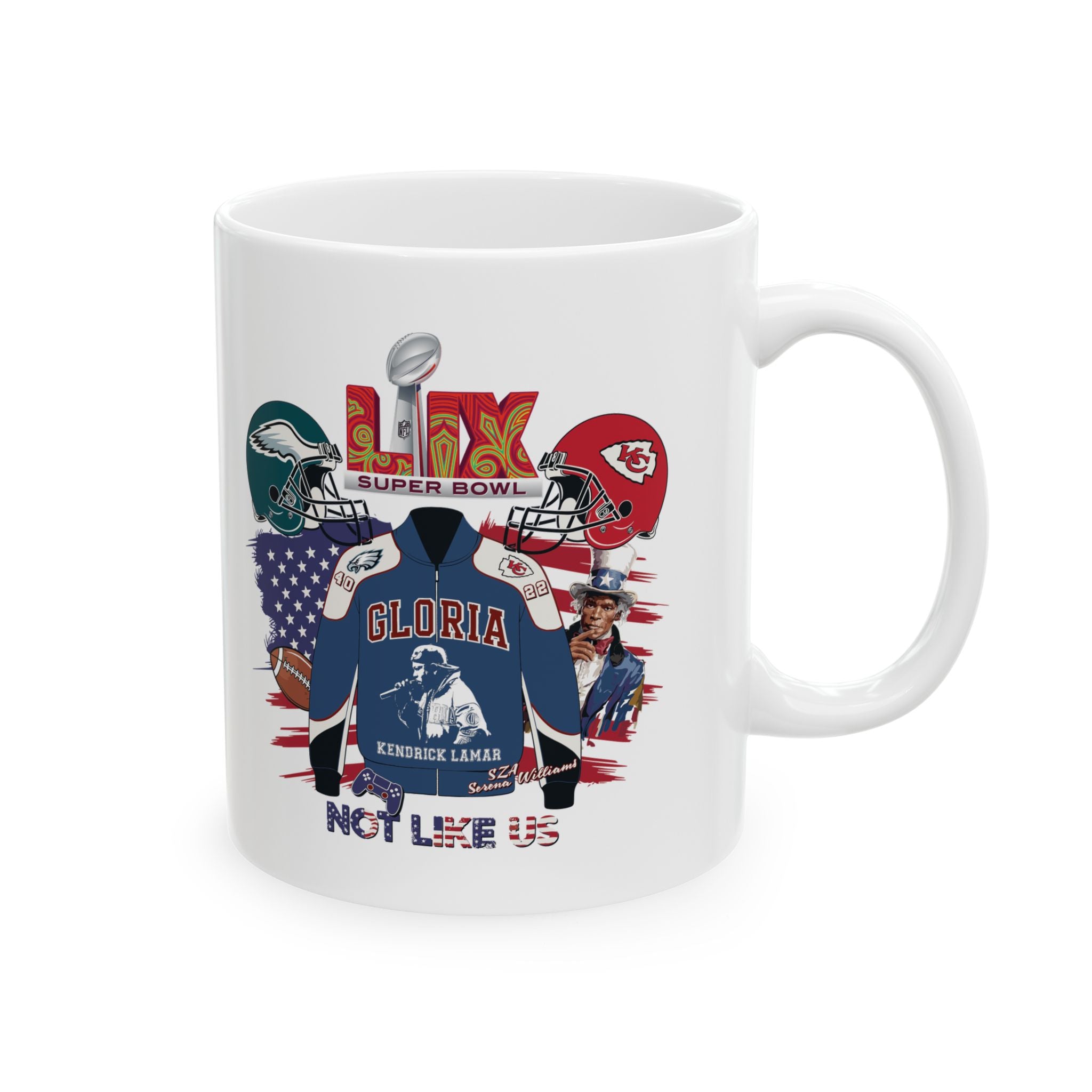 Super Bowl Championship Ceramic Mug - Kendrick Lamar Design, 11oz & 15oz Options (FREE SHIPPING WITHIN THE U.S.)