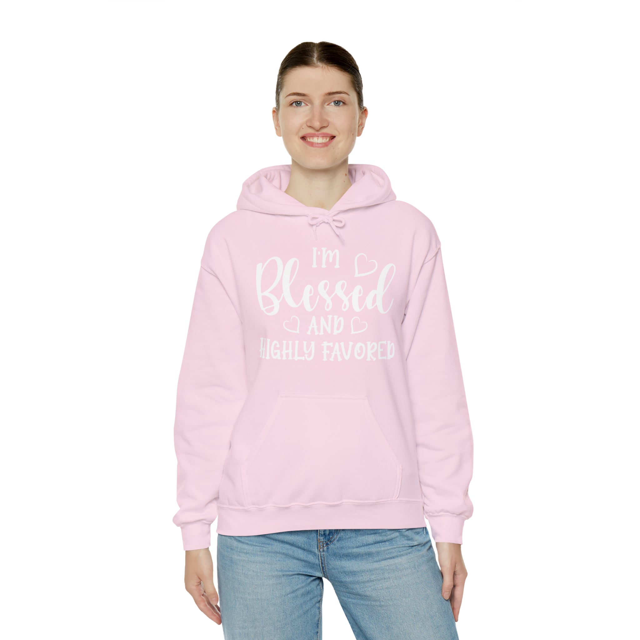 I'm Blessed And Highly Favored - Unisex Heavy Blend™ Hooded Sweatshirt (Printed Front)