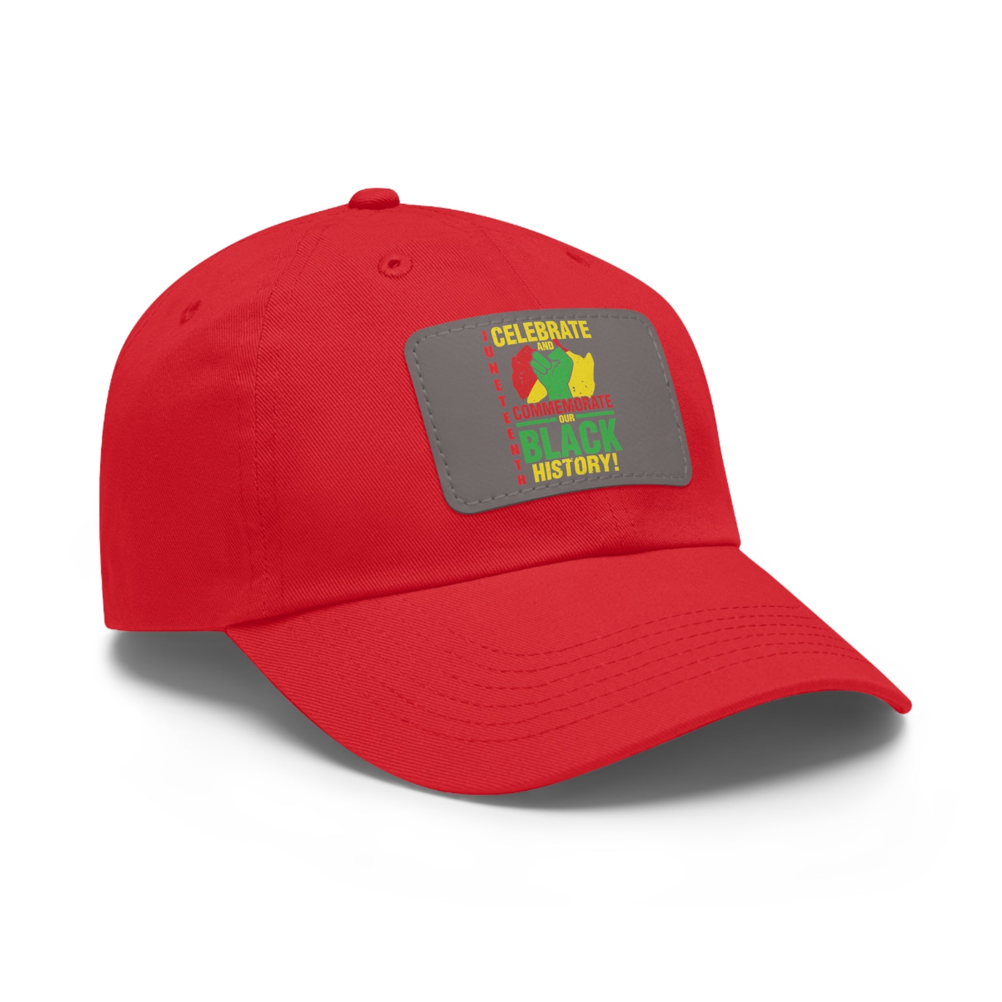 Cap with Leather Patch - (Celebrate and Commemorate Our Black History #2), One Size  (FREE shipping within the U.S.)