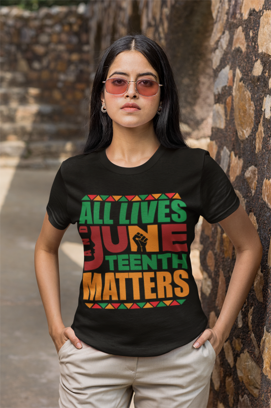 All Lives and Juneteenth Matters -  (Printed Front) - Unisex Jersey Short Sleeve Tee