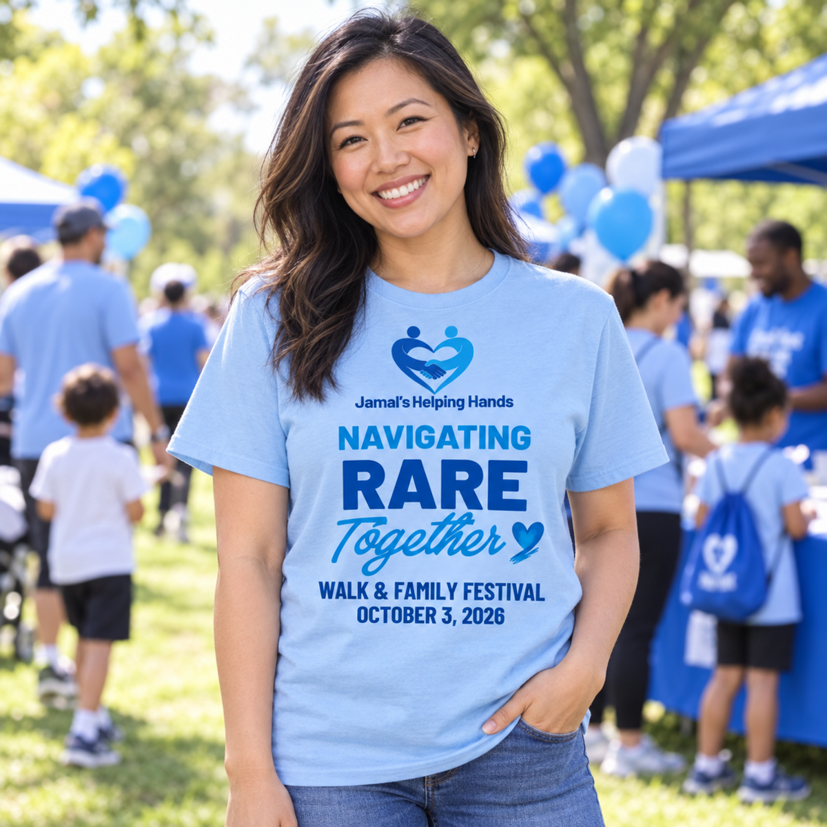 Jamal's Helping Hands | Navigating Rare Together Tee