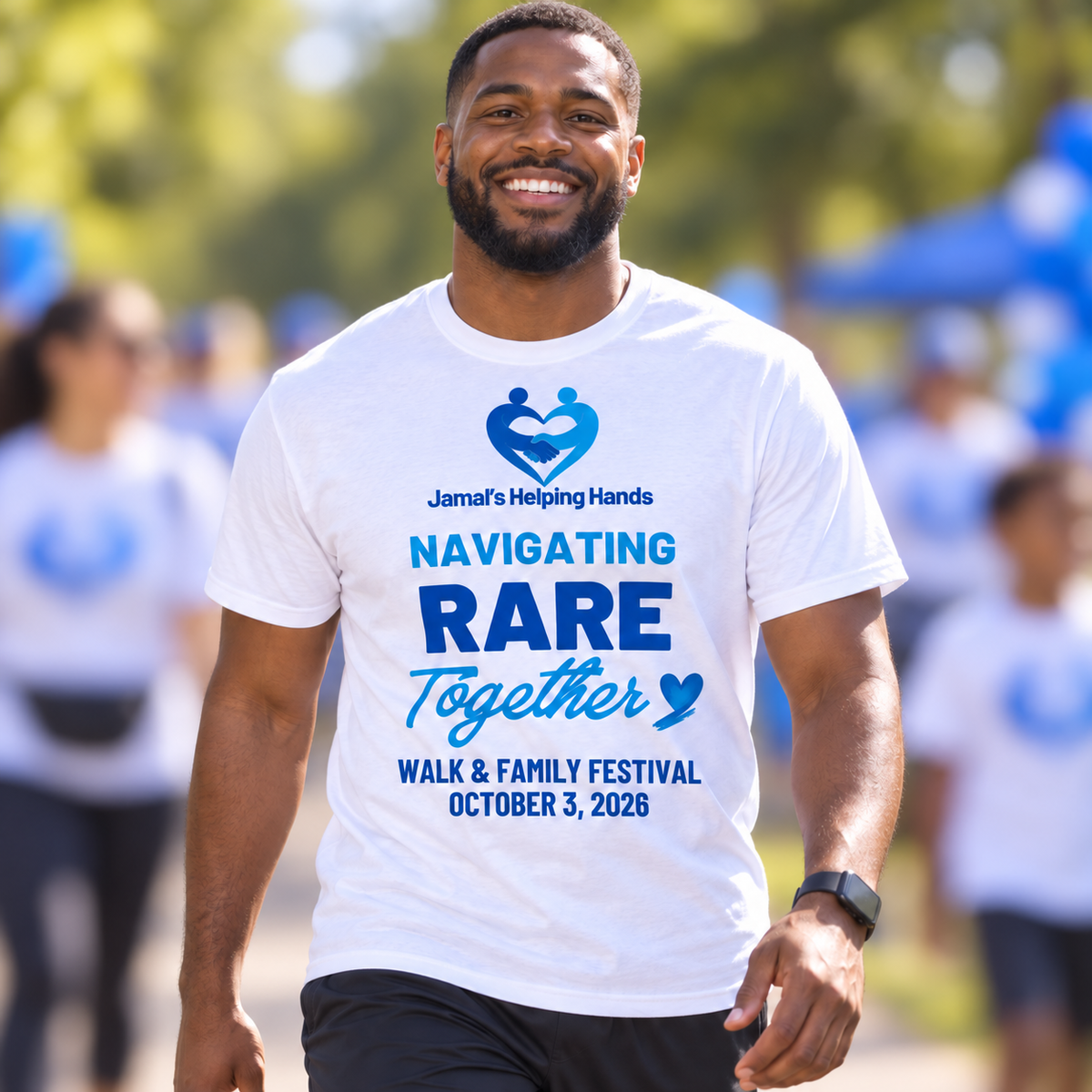 Jamal's Helping Hands | Navigating Rare Together Tee
