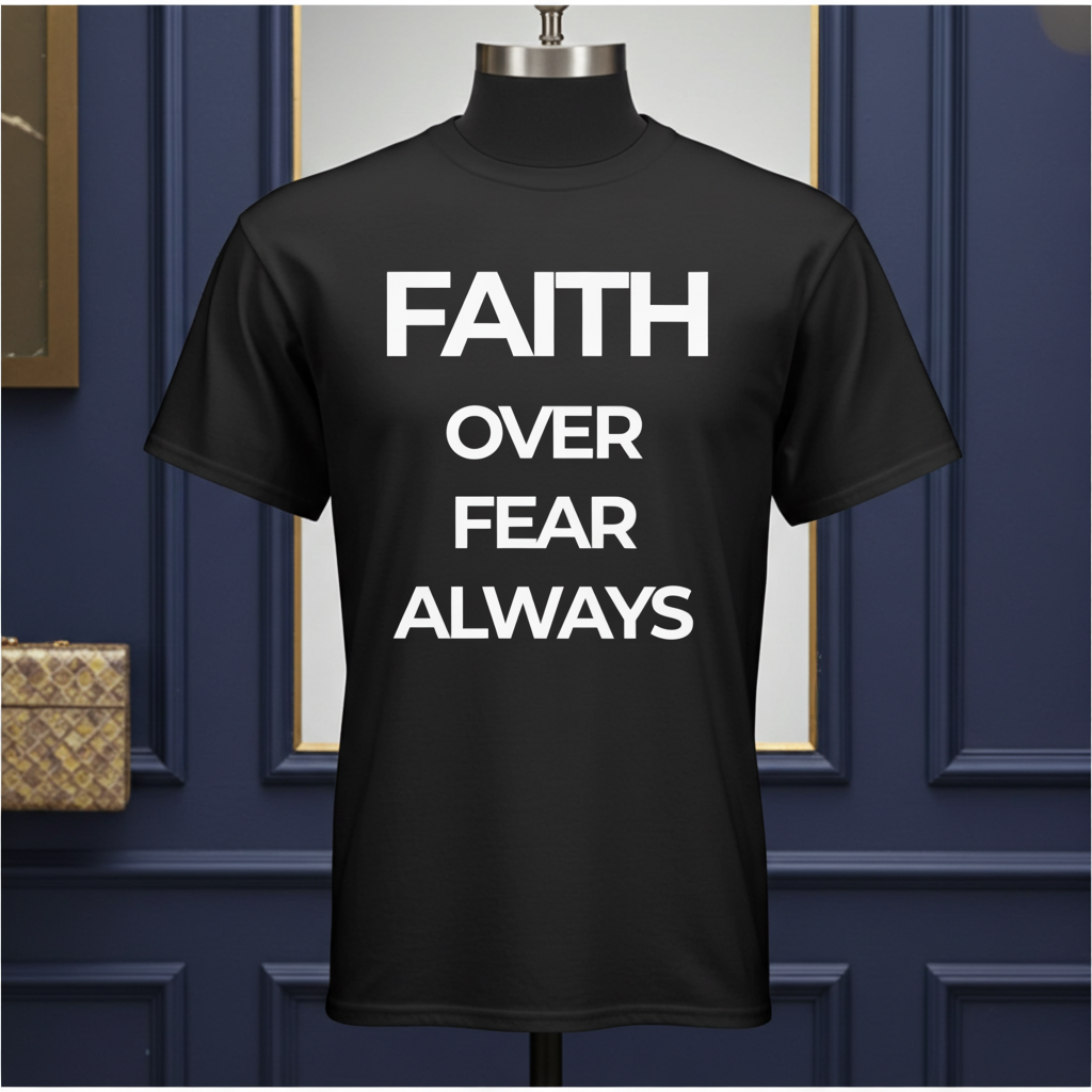 Faith Over Fear Always T-Shirt | Inspirational Christian Graphic Tee