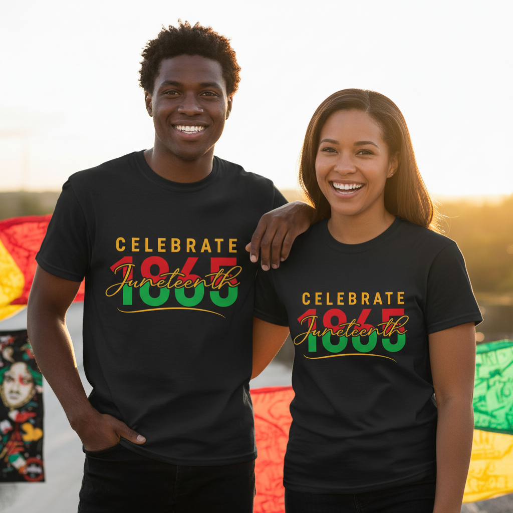 Celebrate 1865 Juneteenth T-Shirt | The Year Freedom Became Real Heritage Tee