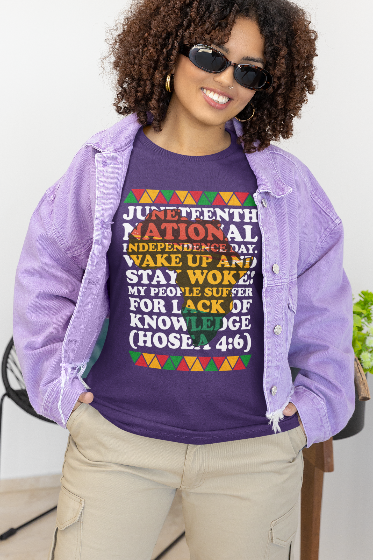 Juneteenth - Wake Up and Stay Woke - Unisex Jersey Short Sleeve Tee (Printed Front)